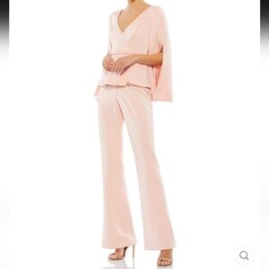 NWT Macduggal Ieena Elevated Long Sleeve Two Piece Crepe Pant Suit In Pink 6